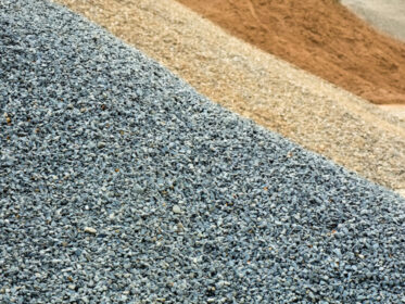 Crushed stone and locally sourced aggregates.